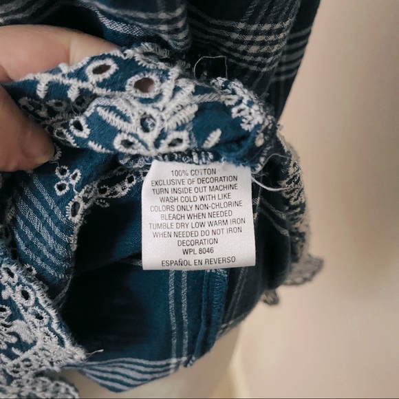 🌻 Style and Co Long Sleeve Striped Patterned Blouse Size Medium - Picture 5 of 5